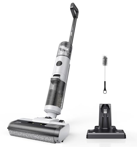 JONR ED12 Cordless Wet Dry Vacuum and Mop, 3-in-1 Self-Cleaning Floor Washer for Hardwood Tile Laminate, 0.1 Inch Edge Cleaner, Self-Propelled, Lightweight for Spills Pet Hair (L)