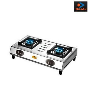 Bajaj Popular Eco Stainless Steel 2 Burner Gas Stove (Silver)