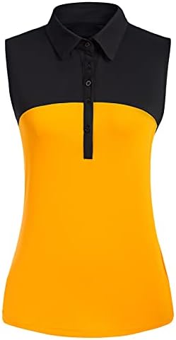 JACK SMITH Women’s Sleeveless Polo Shirts Quick Dry Golf Tennis Shirt Color Block Athletic Tops JACK SMITH Women’s Sleeveless Polo Shirts Quick Dry Golf Tennis Shirt Color Block Athletic Tops