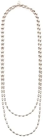 Candy Shop Vintage Shiny Silver Rice Bead Necklace