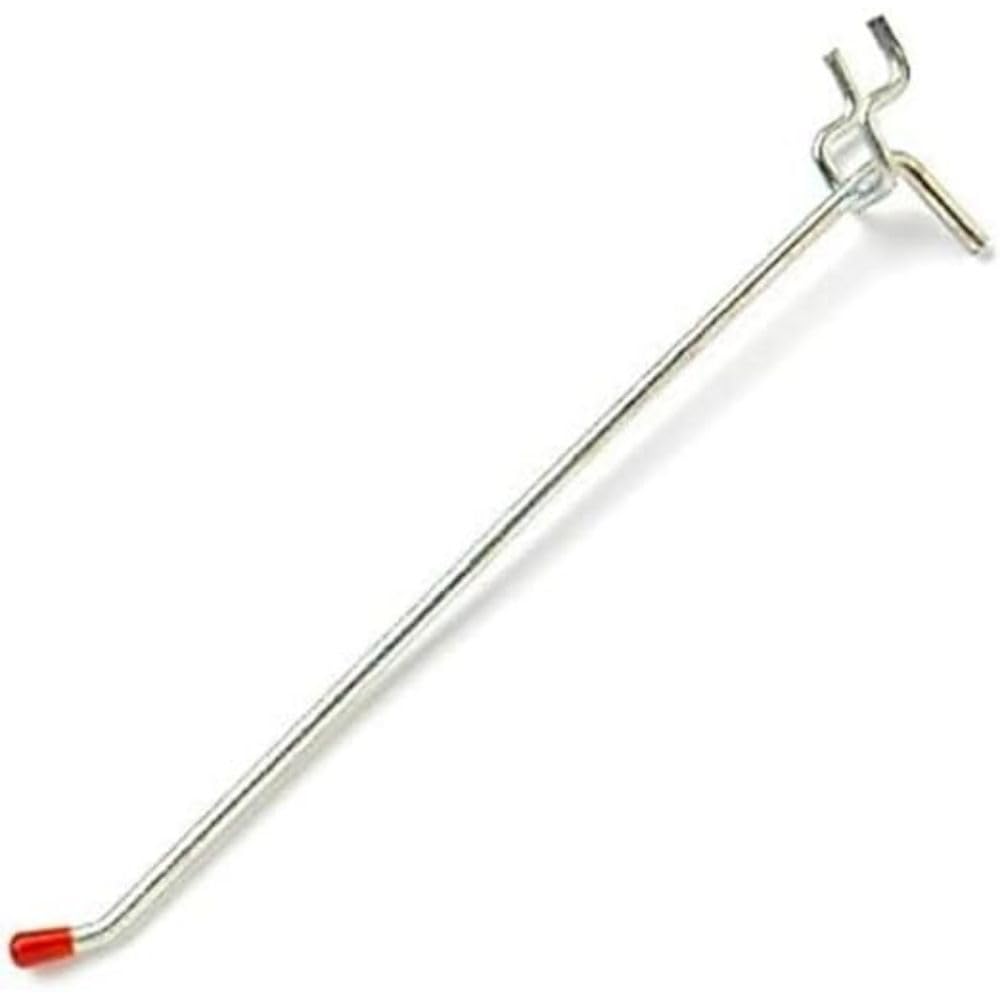 Merriway BH05882 (15 Pcs) Single Pegboard 150mm (6 inch) Hook for 19mm (3/4 inch) Holes Board Bright Zinc Plated - Pack of 15 Pieces