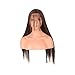 FUHSI Kanekalon Fiber 13×6 Synthetic Medium Dark Brown Color Lace Front Wig – Soft & Smooth,Straight,Comfortable & Adjustable For Perfect Fit –4# 250D 22