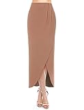 REGNA X BOHO Women's Rayon Spandex Elastic High Waist Shirring Maxi Long Skirts