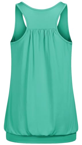 Van Der Rich - Pleated Neckline Racerback Tank Top - Women