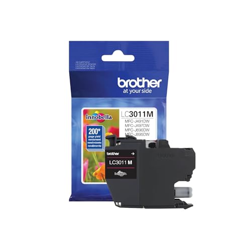 Brother Printer LC3011M Single Pack Standard Cartridge Yield Up to 200 Pages LC3011 Ink Magenta