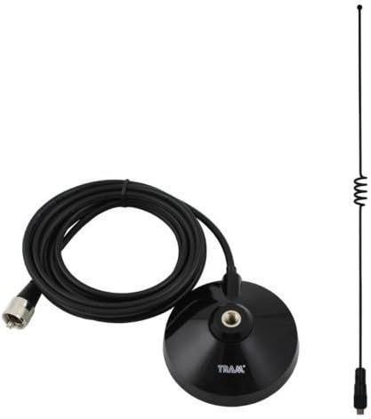 Tram 1185 Amateur HAM Dual-Band Magnet 19inch Antenna RG-58/U PL259 144-148 435-450 MHz for Yaesu Kenwood HYT Vertex Icom Mobile Radios
