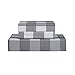 Vaulia Lightweight Microfiber Duvet Cover Set, Grid Pattern Design, Grey Color - Queen