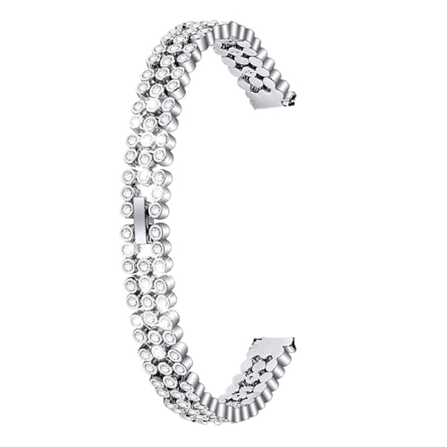 FOMIYES Silver Rhinestone Replacement Watchband for Galaxy Elegant Metal Strap for Wrists Fashionable Wristband Accessory Durable and Stylish Design