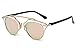 GAMT Fashion Metal Aviator Eyewear Flat Reflective Mirror Cateye Polarized Sunglasses (Rose Gold, 48)