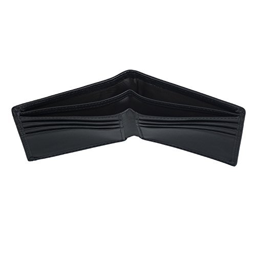 Polare Men's RFID Blocking Vintage Italian Genuine Leather Slim Bifold Wallet Handmade (Small Black)