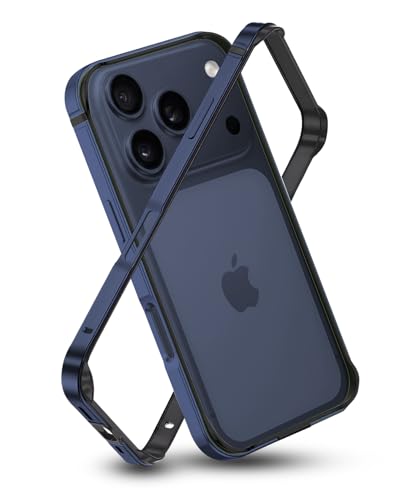 RAEGR Case | Anodized Aluminum Bumper | Compatible with iPhone 17 Pro Max (2025) | Supports Magnetic Wireless Charging | Edge Armor Protective Minimal Case - Dark Blue RG10620