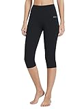 Baleaf Women's High Waist Yoga Activewear Workout Capris Leggings Inner Pocket Tummy Control