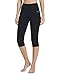 BALEAF Women's 16 Inches High Waisted Yoga Capri Leggings Power Flex Workout Pants Inner Pocketed Black Size S