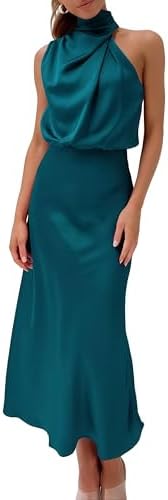 vintage inspired satin midi dress with draped collar Vintage-Inspired Satin Midi Dress With Draped Collar