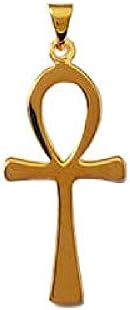 So Chic Jewels - 18k Gold Plated Plain Solid Ank - Egyptian Protection Amulet - Peace Cross Pendant