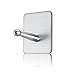 FOTYRIG Heavy Duty Adhesive Hooks Wall Hooks Hangers Stick on Hooks for Hanging Robes, Towels, Keys, Bags, Lights, Calendars SUS 304 Brushed Stainless Steel -4 Packs