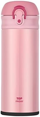 TopFriday Vacuum Insulation Mug One-touch Open Type, 12-Ounce, Pink