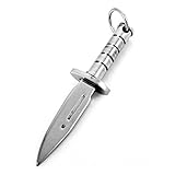 INBLUE Men's Stainless Steel Pendant Necklace Silver Tone Dagger Knife -with 23 inch Chain
