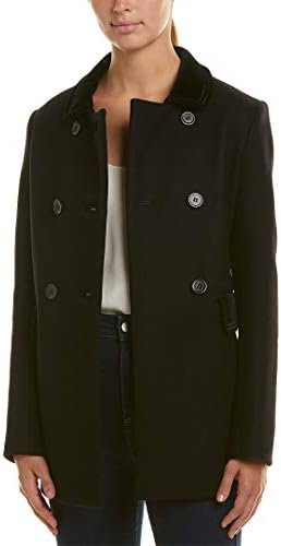 Maje Womens Wool Coat, 36, Black