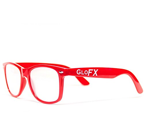 GloFX Diffraction Glasses - Red - 3D Prism Firework Grating