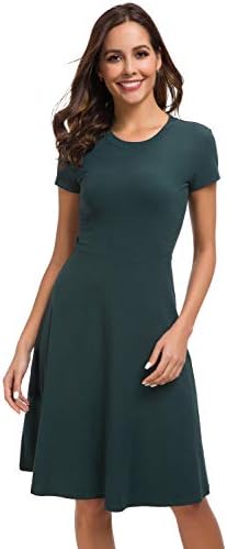 Acacia Flowers Women's Knitting Casual Short Sleeve Bodycon Tight Midi Dress Cocktail Party Pencil Dresses