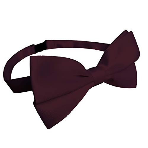 Trilece Suspenders for Men with Bowtie Set - Adjustable Elastic Y Back Style Suspender Bow Tie (Burgundy Set)