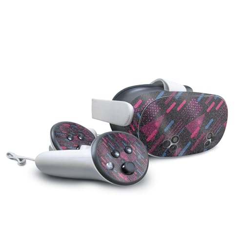 Glossy Glitter VR Skin Compatible with Meta Quest 3S - Magenta Rain - Premium 3…