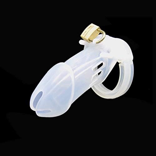 VBEML SHIRT Men D-elay Ring Sleeve Silicon Soft Silicone Male Chāstity Device P-énis Ring C-ock Cages Virginity Chāstity Lock Belt C-ock Ring with 3 Locking Rings O2,Transparent,C-ock-Ring Men S