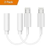 2 Pack Headphone Jack Adapter, Sprtjoy Lightning Connecter to 3.5mm Audio Jack Earphone Extender Jack Stereo for iPhone 7 / 7 Plus - Not Support IOS 10.3