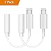 2 Pack Headphone Jack Adapter, Sprtjoy Lightning Connecter to 3.5mm Audio Jack Earphone Extender Jack Stereo for iPhone 7 / 7 Plus - Not Support IOS 10.3