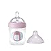 6oz Anti Colic Baby Bottle Breastfeeding for Newborn Girls by Valueder, 0-3 month, 3-6 month, Slow & Medium Flow Nipples