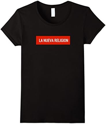 Womens LA NUEVA RELIGION Bad Bunny T shirt Small Black