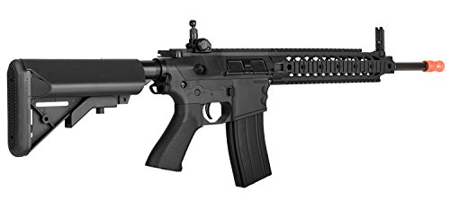 UKARMS Lancer Tactical AEG SR-16 Electric Airsoft Gun w/Battery Charger w/Molded Grip (Black)