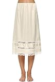 Avidlove Women Lingerie Slips Satin Snip-it Half Slip Lace Underskirt Beige