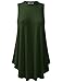 URBANCLEO Womens Mock Neck Sleeveless eLong Tunic Top Shirt OLIVE 2XLARGE