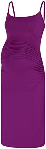 BlackCherry Women's Maternity Camisole Spaghetti Strap Tank Dress