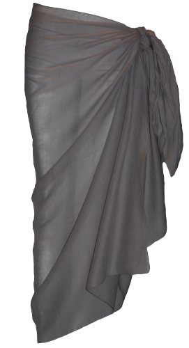 Passion4Fashion Plain Cotton Sarong-Grey-100cmx180cm