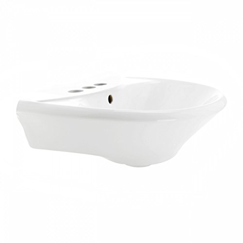 Ondine 16 Inch Pedestal Sink Compact White Sink With Overflow And Pre