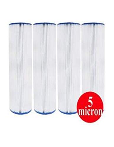 CFS – 4 Pack Whole House Pleated Water Filter Cartridges – Remove Bad Taste & Odor – Whole House Replacement Water Filter Cartridge - 30 Micron - White