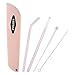 PYRAWS Eco Friendly Reusable Glass Straws | 200 mm x 8 mm Straw Case Set, Muddler Stick Private Portable Case Included | Bubble Tea and Milkshakes, Tea, Juice, Beer, Water, 4 Fun Color Option
