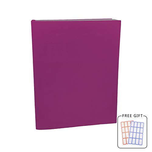 Rose Red Stretchable Jumbo Book Covers, Washable Durable Reusable Book Protector fits Hardcover Textbooks up to 9.5" X 14" Office Supply with Free Sticker Labels (1)
