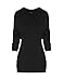 SATINA 3/4 Sleeve Dolman Tunic Top – Crew Neck Long Shirt – Many Colors & Sizes (Medium, Black)