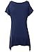 Zero City Women's Short Sleeve Cold Shoulder Casual T-Shirt Tunic Top NAVY XL