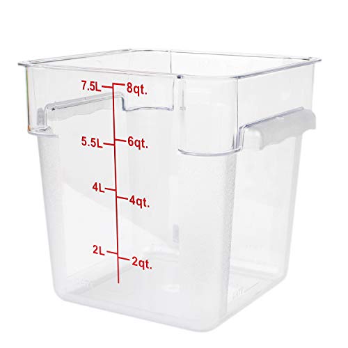 Excellante 849851007529 Polycarbonate Square Food Storage Containers, 8 quart, Clear - Thumbnail 2
