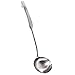 Soup Ladle, [Rustproof, Integral Forming, Durable] Newness 304 Stainless Steel Soup Pan Ladle with Vacuum Ergonomic Handle, Comfortable Grip Design Spoon Soup Ladle for Kitchen, 13.46 Inches