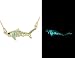 Tushou Black CZ Eye Rhinestone Shark Pendant Luminous Women's Necklace Flash Fish Sea Animal Necklace Cute Jewelry