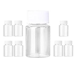 HLLMX 8 PCS Plastic Clear Empty Bottle Pill Bottle