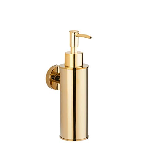BGL Soap Dispenser Stainless Steel 304 Gold Wall Mount Liquid and Soap Dispenser Round for Kitchen and Bathroom