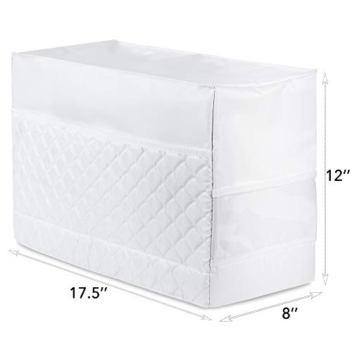 Sewing Machine Cover with 3 Convenient Pockets - Protective Quilted Dust Cover Pro - Universal for Most Standard Singer & Brother Machines | Rodi's (White) - Thumbnail 4