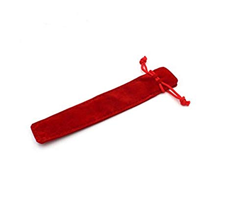 Toyvian Drawstring Pen Pouch, 20Pcs Velvet Pen Bag Suede Pencil Sleeve Holder Box for Box Wrapping (Red)